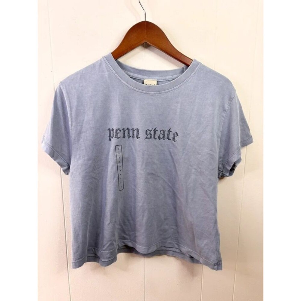 Penn State periwinkle cropped boxy t shirt cotton size L NEW women’s